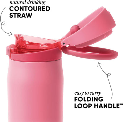 Simple Modern Mesa Loop Water Bottle with Covered Straw and Handle | 24oz Cup Holder Friendly Insulated Stainless Steel Bottles for Travel, Sports and School | Iris Sage - Colors B