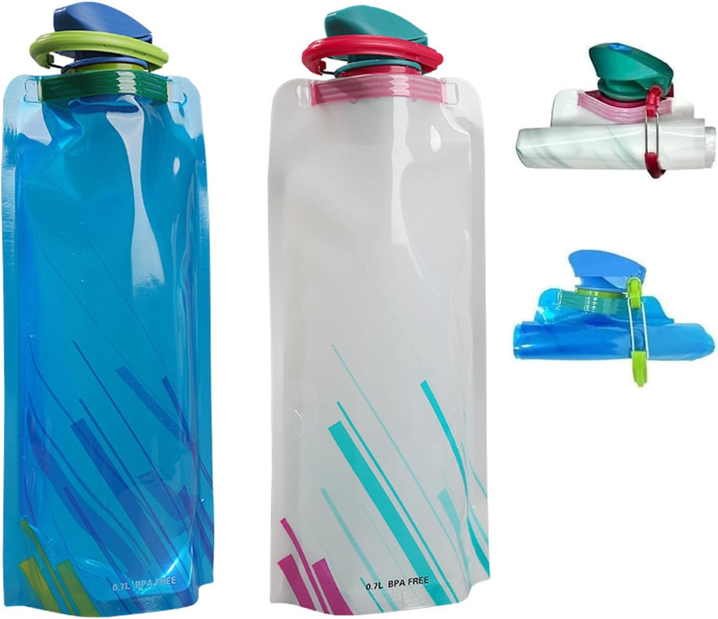 Collapsible Water Bottles for Travel – 24oz Foldable Water Bottle with Leakproof Lid, Portable Reusable BPA-Free Water Bottle for Hiking,Sports,Camping,Biking