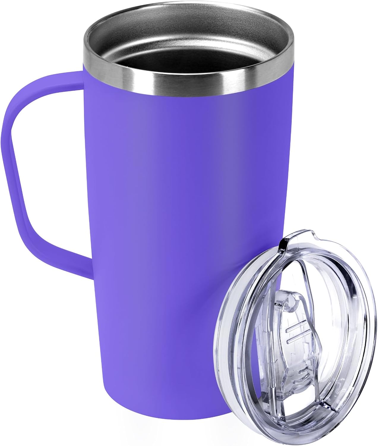 Trwcrt 19oz Insulated Coffee Mug with Handle, Double Wall Vacuum Stainless Steel Travel Coffee Tumbler, Blue