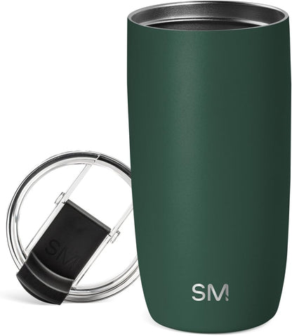 Simple Modern Voyager Tumbler with Flip Lid | Travel Coffee Mug | Insulated Stainless Steel Cold Brew Iced or Hot Coffee Cup | Gifts for Women Men Her Him | 16oz, Almond Birch