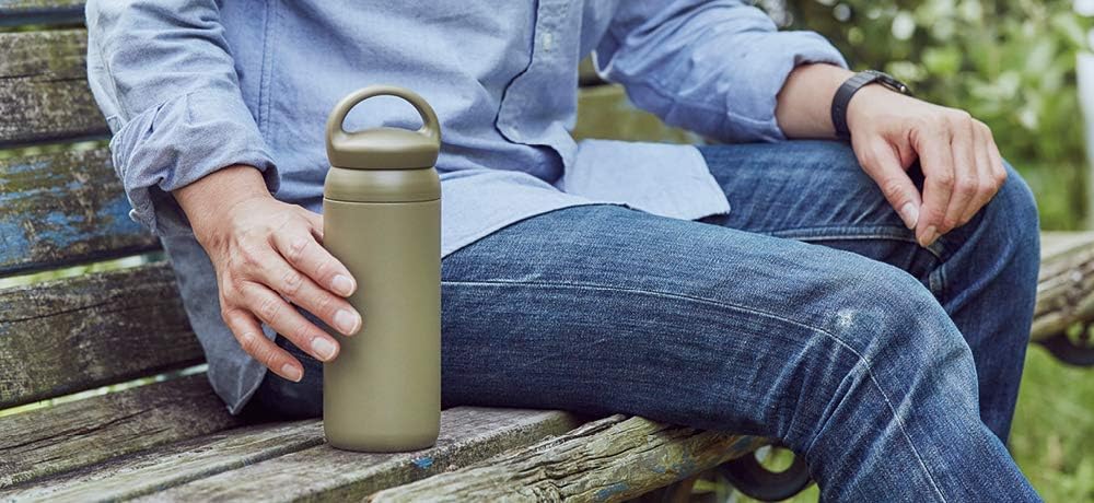 KINTO 21091 Day-off Tumbler, 16.9 fl oz (500 ml), White, Double Wall Vacuum Construction, Hot and Cold Insulation, Water Bottle
