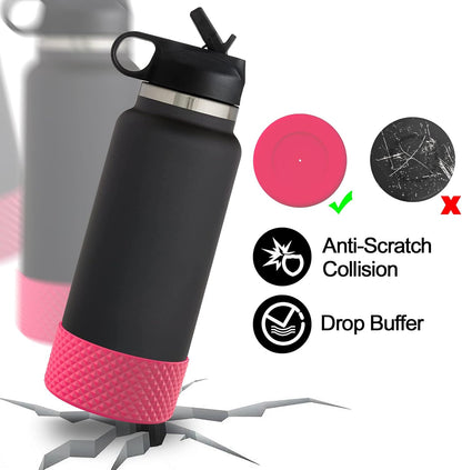 WUQID Water Bottle Boot, Diamond Silicone Boot Compatible with Stanleyy Tumbler 20-40oz & Hydroo Flask Bottle 12oz-24oz, Reduces Dents Sleeve Cover for More Bottles/Tumblers Bottom of 2.83-2.95in