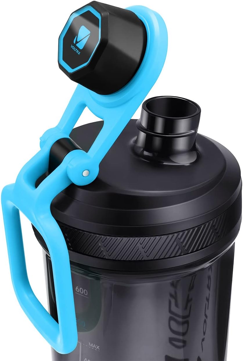 VOLTRX Electric Protein Shaker Bottle - USB Rechargeable Mixer Cup for Shakes and Meal Replacements, BPA-Free Tritan, 20oz
