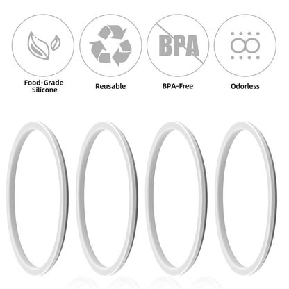 BOXOB 4pcs Gasket Replacement for Owala 40oz Tumbler, Silicone O Ring Water Bottle Ring Seal Lid Gasket Replacement Parts Accessories Compatible with Owala 40oz Stainless Steel Cup (Grey)