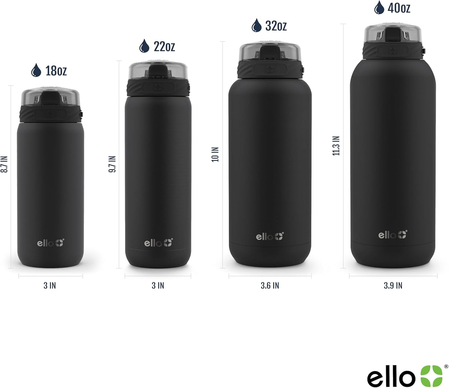 Ello Cooper 22oz Stainless Steel Water Bottle with Straw and Carry Handle, Double Walled and Vacuum Insulated Metal, Leak Proof Locking Lid with Soft Silicone Spout, Reusable, BPA Free, Lilac