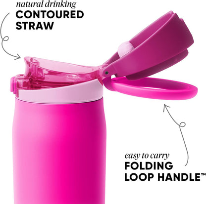 Simple Modern Mesa Loop Water Bottle with Covered Straw and Handle | 24oz Cup Holder Friendly Insulated Stainless Steel Bottles for Travel, Sports and School | Iris Sage - Colors B
