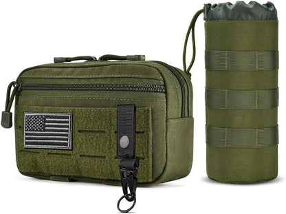 Upgraded Tactical Drawstring Molle Water Bottle Holder Tactical Pouches