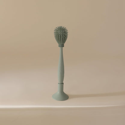 mushie Baby Bottle Brush | Soft Silicone with Suction Base (Shifting Sand)