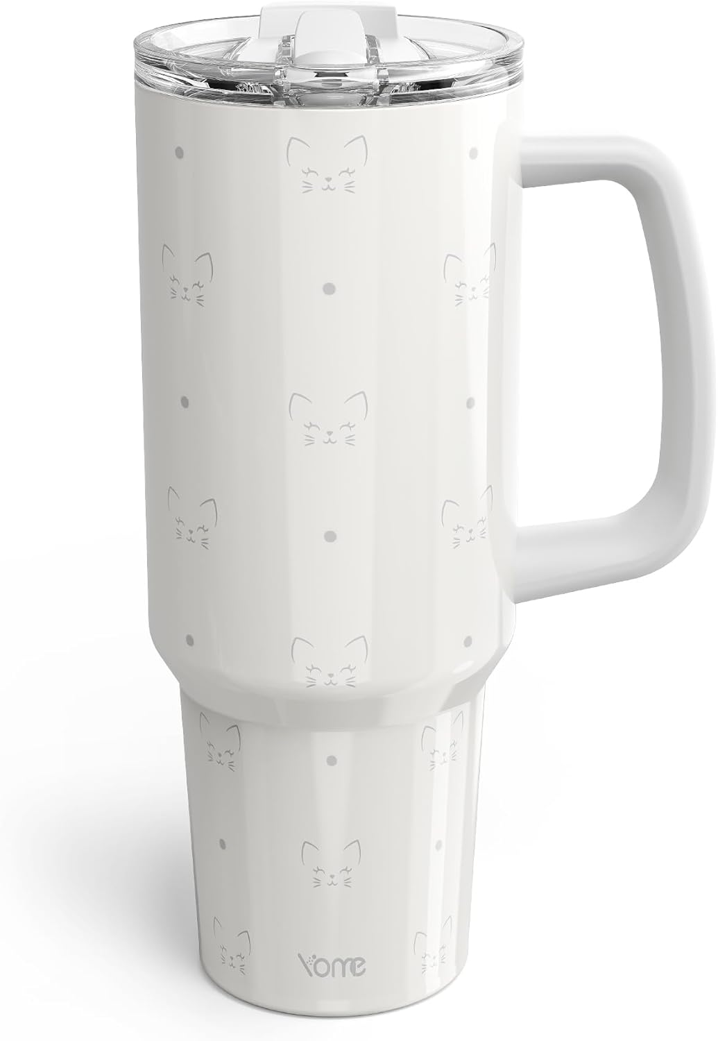 YOME 40oz Nurse Tumbler with Handle and Flip Straw | Stainless Steel Insulated Water Bottle | Keeps Drinks Cold | Dishwasher Safe | Cupholder Friendly | Gift Gym Travel Yoga