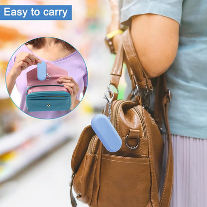 2 Set Silicone Straws with Case, Reusable Travel Straw Cruise Ship Essentials, Foldable Portable Straw + Deep Cleaning Brush + Carry Case with Keychain, for Travel & Party Cold or Hot (Pink & Blue)
