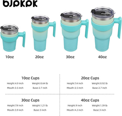 BJPKPK Tumbler With Handle And Straw Lid 40 oz Stainless Steel Insulated Coffee Tumbler Cups For Home, Office or Car,Turquoise