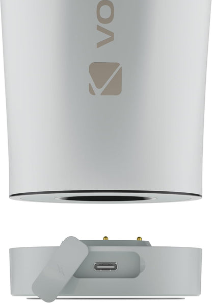 VOLTRX ChillMix Shaker Bottle Insulated Stainless Steel - USB C Rechargeable Electric Protein Shake Mixer, Shaker Cups for Protein Shakes and Meal Replacement, Chrome Steel, 16 oz