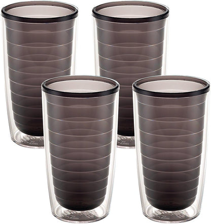 Tervis Clear & Colorful Tabletop Made in USA Double Walled Insulated Tumbler Travel Cup Keeps Drinks Cold & Hot, 16oz Mug, Clear