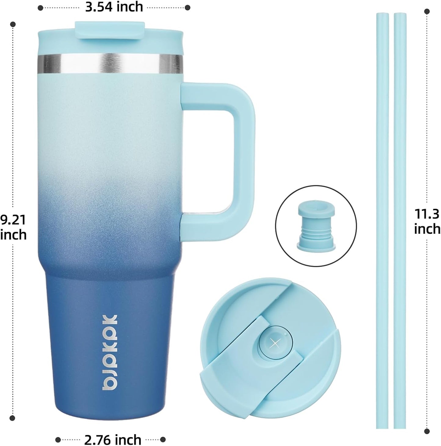 BJPKPK 30oz Stainless Steel Insulated Tumbler With Handle And Lid Straw Travel Coffee Mug Thermal Cup,Black