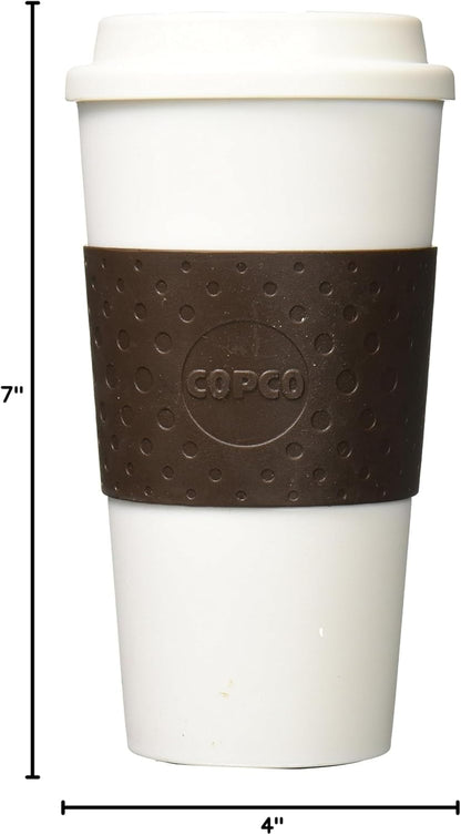 Copco Acadia 16 oz Travel Mug - Insulated Reusable Coffee Tumbler with Double-Walled Plastic, Leak-Proof Lid, BPA-Free - Portable Mug for Hot & Cold Drinks, Cup Holder Friendly (Blue)