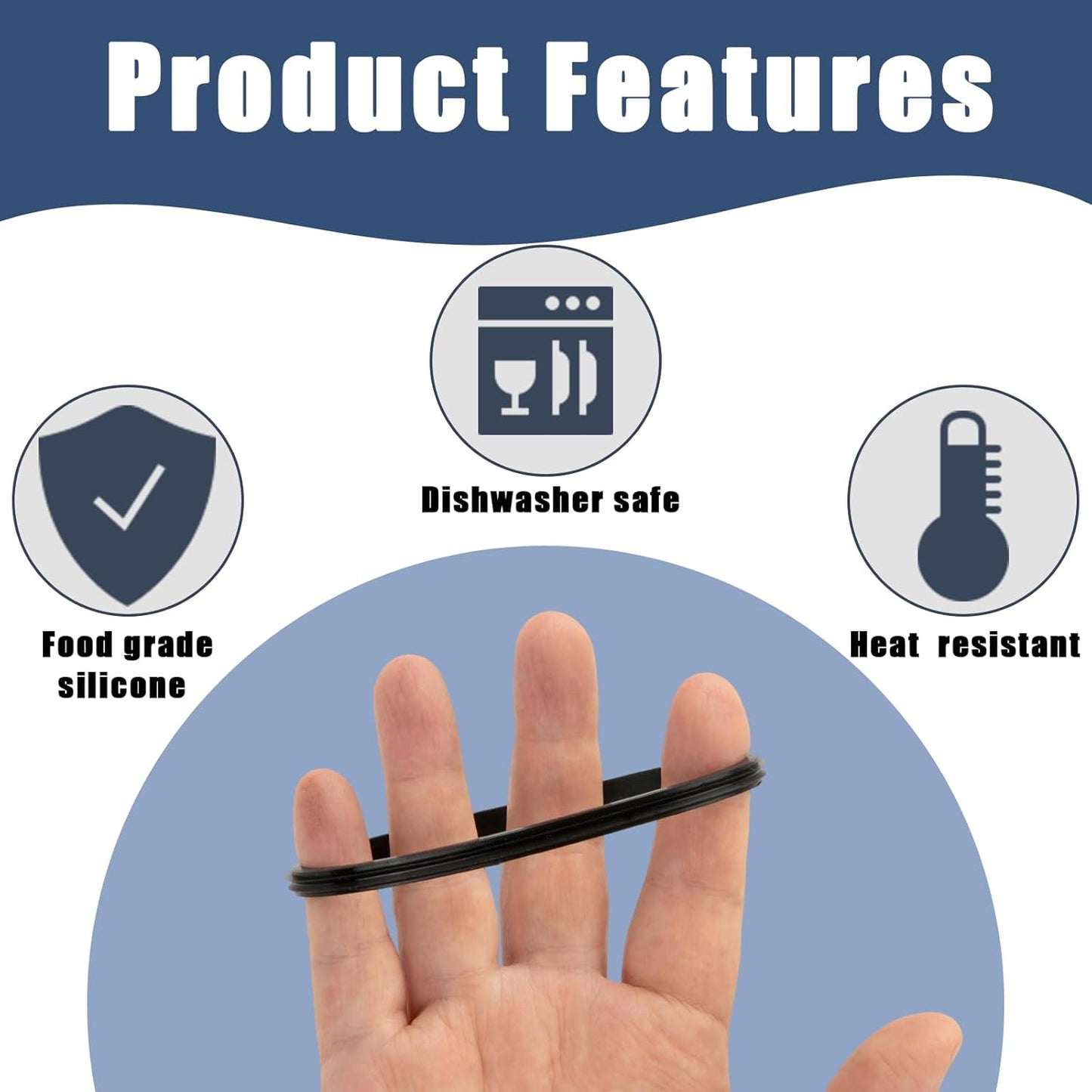 Replacement for Yeti Rubber Seal O-Ring Gasket, Leak-Proof Compatible with Yeti 20 oz Tumbler Lid, 10 oz Lowball and Mug, and 25 oz Straw Mug, 4 Pack Food-Grade Silicone