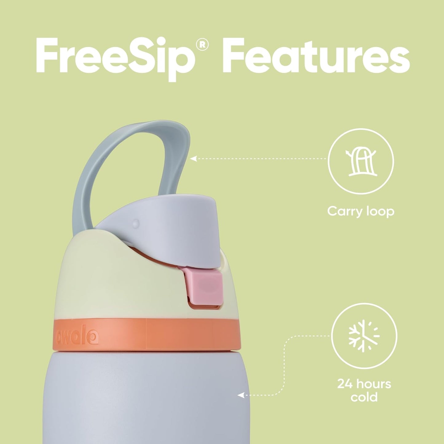 Owala FreeSip Insulated Stainless Steel Water Bottle with Straw, BPA-Free Sports Water Bottle, Great for Travel, 32 Oz, Denim