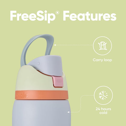Owala FreeSip Insulated Stainless Steel Water Bottle with Straw, BPA-Free Sports Water Bottle, Great for Travel, 32 Oz, Denim