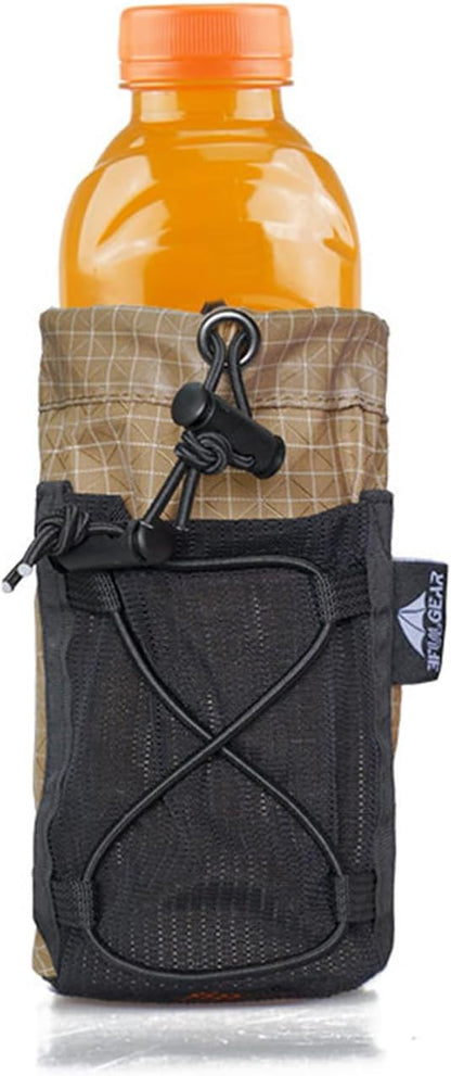 3F UL Gear Water Bottle Sleeve for Backpack Shoulder Straps, Bottle Pouch Accessories, Adjustable Molle Water Bottle Bag for Camping Travel Fishing Outdoor Activities(Grey)