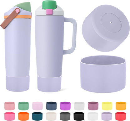 Mity rain 2PCS Protective Silicone Boots for Owala 30oz & 40oz FreeSip Sway Bottles & Tumblers - Accessories for owala, Enhances Stability & Prevents Scratches(Black Cherry)