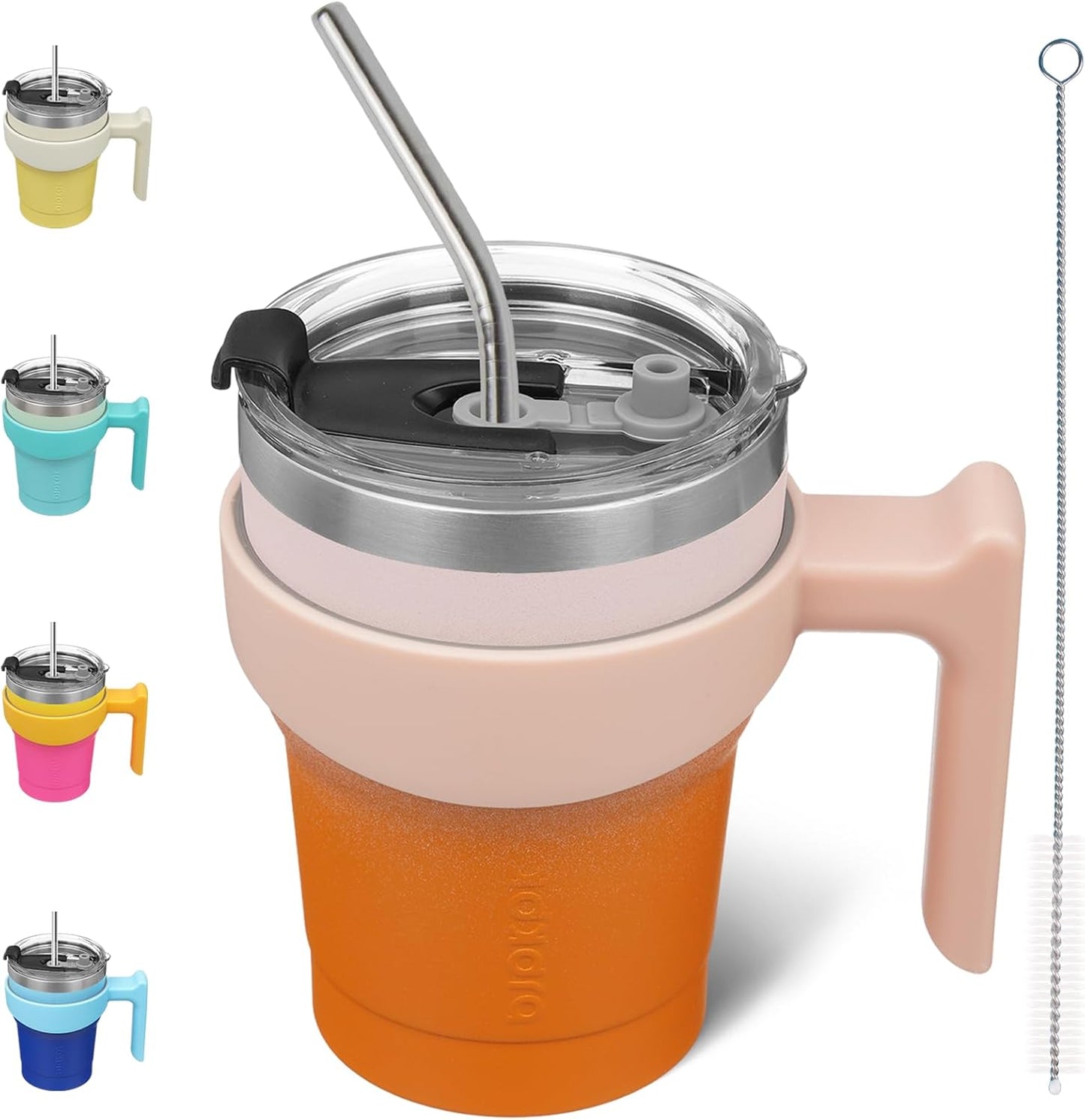 BJPKPK Tumbler With Handle And Straw Lid 40 oz Stainless Steel Insulated Coffee Tumbler Cups For Home, Office or Car,Turquoise