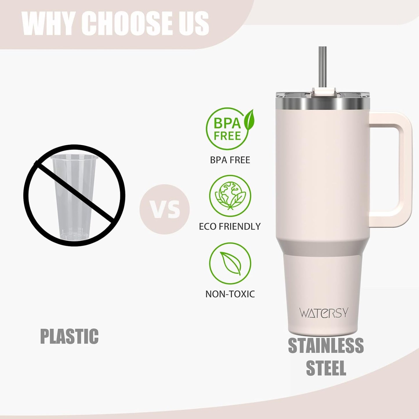 40 oz Tumbler with Handle,Tumbler with Lid and Straw,Double Wall Insulated Cup Stainless Steel Travel Mug(Cold for 34 Hours),Water Bottle for Iced Tea,Coffee,Cold Beverages(Purple)