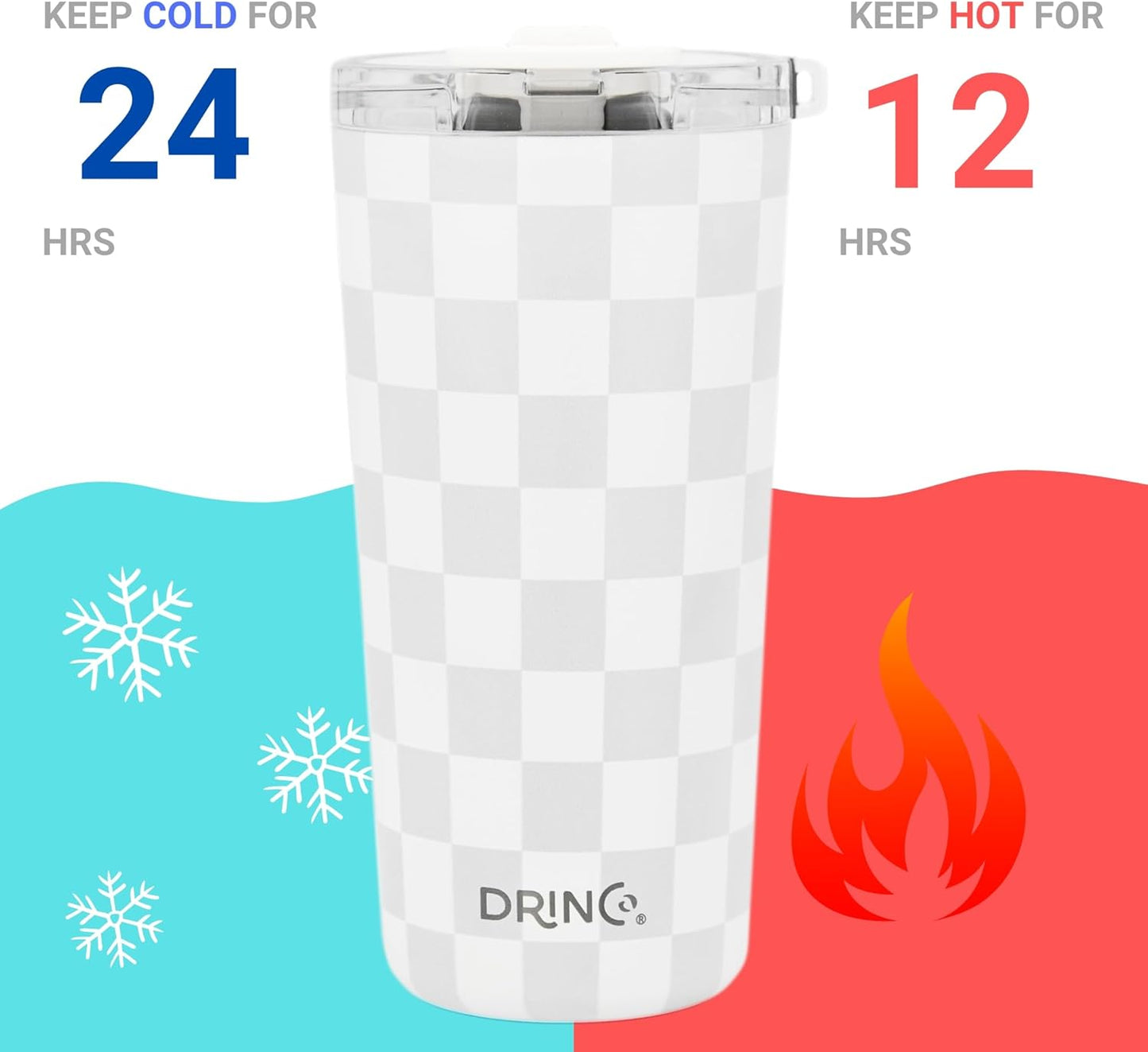 Drinco - 20 oz Stainless Steel Tumbler | Double Walled Vacuum Insulated Mug With Lid, 2 Straws, For Hot & Cold Drinks (20oz Dragonfly)