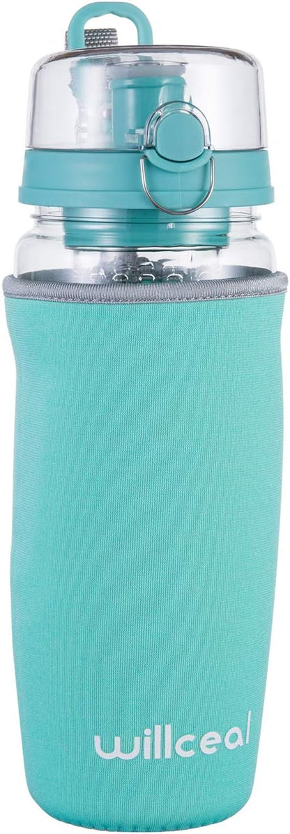 Fruit Infuser Water Bottle 32oz- Durable, Large - BPA Free Tritan, Flip Lid, Leak Proof Design - Sports, Camping