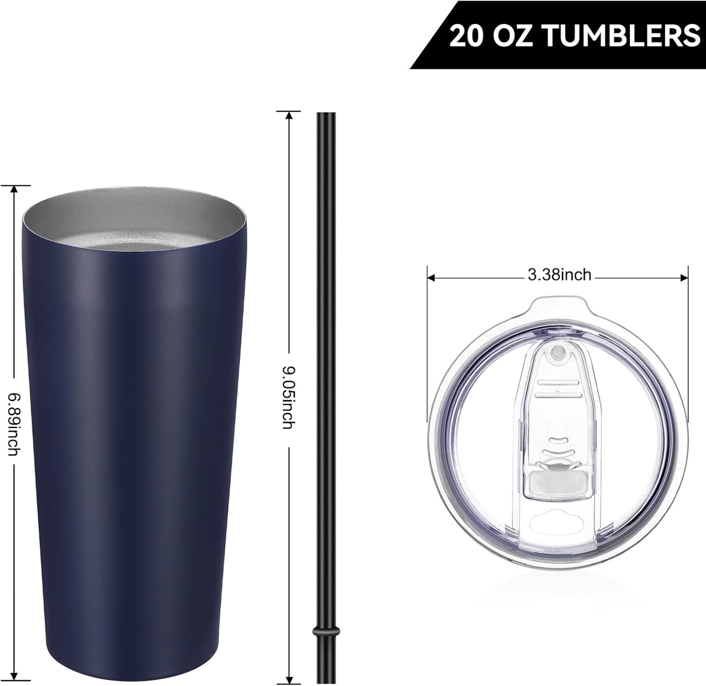 VEGOND 20oz Tumbler Bulk with Lid and Straw 1 Pack, Stainless Steel Vacuum Insulated Tumbler, Double Wall Coffee Cup Travel Mug, River Green