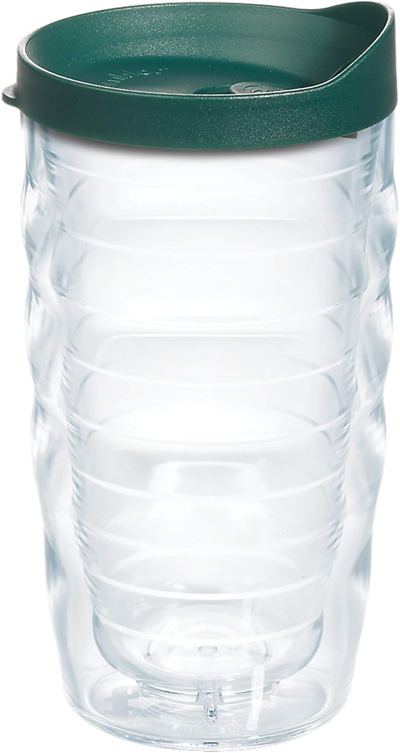 Tervis Clear & Colorful Lidded Made in USA Double Walled Insulated Tumbler Travel Cup Keeps Drinks Cold & Hot, 24oz, Black Lid, 1 Count (Pack of 1)