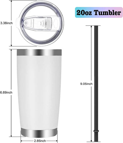 VEGOND 20oz Tumbler with Lid and Straw Stainless Steel Tumbler Cup Bulk Vacuum Insulated Double Wall Travel Coffee Mug Powder Coated Coffee Cup, Black, 12 Pack