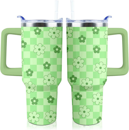 40 oz Tumbler with Handle and Straw Lid Leak Proof | You're Awesome Inspirational Mother's Day Birthday Gifts for Women Men Coworker Friends | Stainless Steel Cup Dishwasher Safe