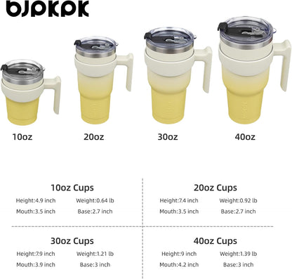 BJPKPK Tumbler With Handle And Straw Lid 40 oz Stainless Steel Insulated Coffee Tumbler Cups For Home, Office or Car,Turquoise