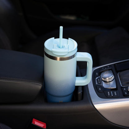 BJPKPK 30oz Stainless Steel Insulated Tumbler With Handle And Lid Straw Travel Coffee Mug Thermal Cup,Black