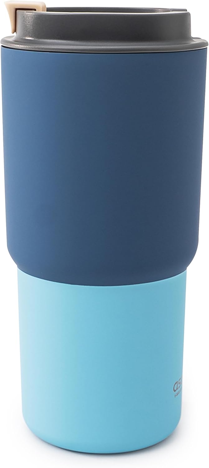 asobu 22oz Extra Large Ceramic-Lined Travel Mug with No Metal Taste-Keeps Flavors True - Double-Wall Vacuum Insulated Coffee Mug with Spill-Proof Pop-Open Lid for Hot Drinks