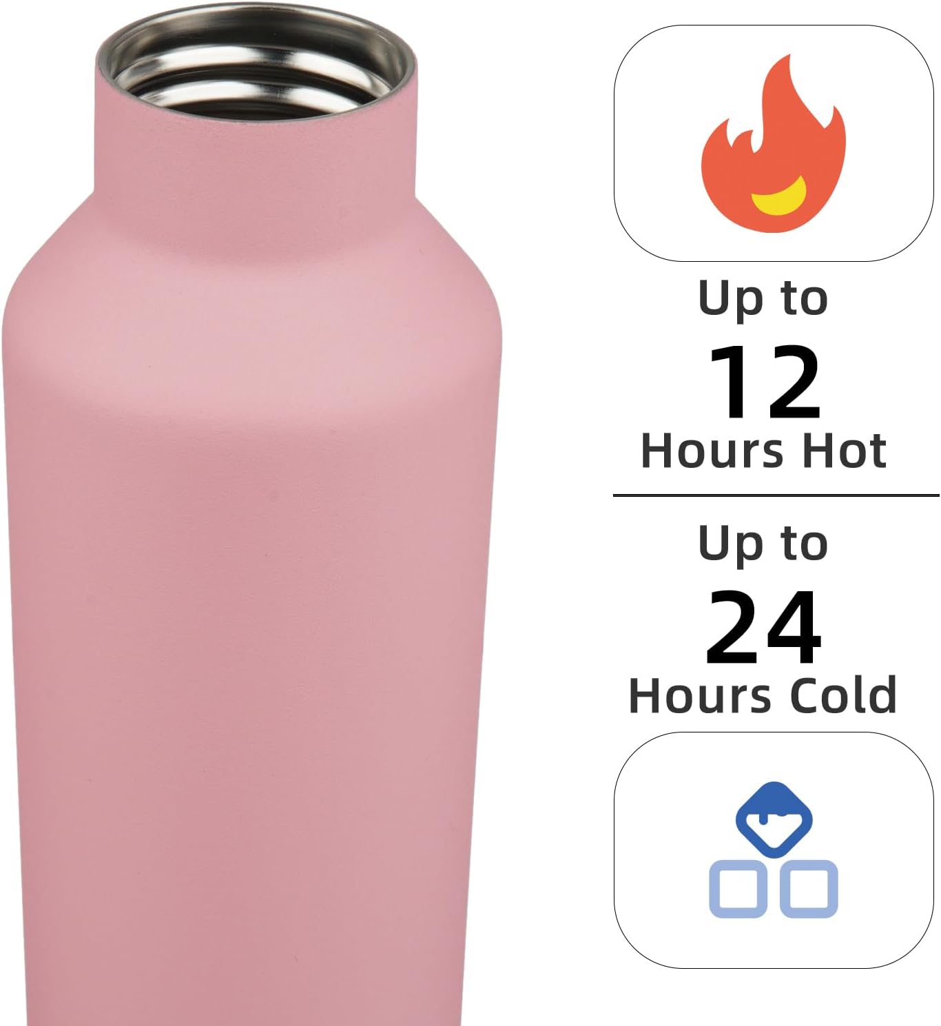 Konokyo Insulated Water Bottle with Straw,25 OZ Double Wall Vacuum Stainless Steel Water Flask with 2 Lids,Black