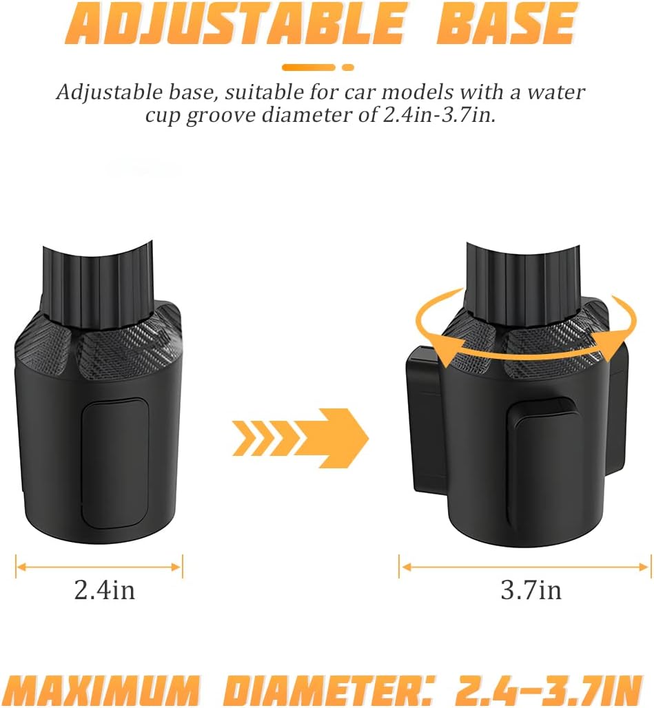Car Cup Holder Tray Table, Cup Table Holder for Car Drink Holders Tray, 360º Adjustable with Rotating Arm Phone Slot, Non-Slip Stretchable Car Tray for Eating, Cup Table Holder for Car