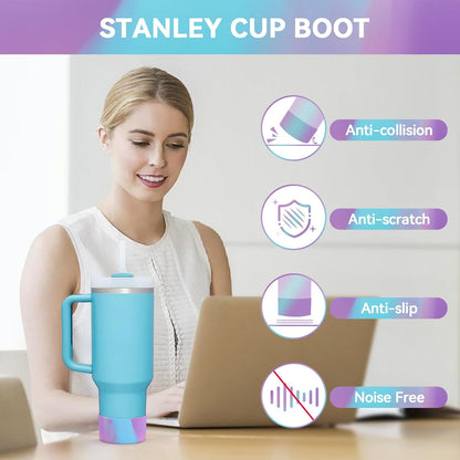 PICcircuit 2PCS for Stanley Boot, Silicone Bottom for Quencher Adventure 40oz 30oz IceFlow 20oz 30oz Bottle&for Hydroflask Tumbler 12-24oz for Stanley Cup Accessories Avoid Scratches&Noise