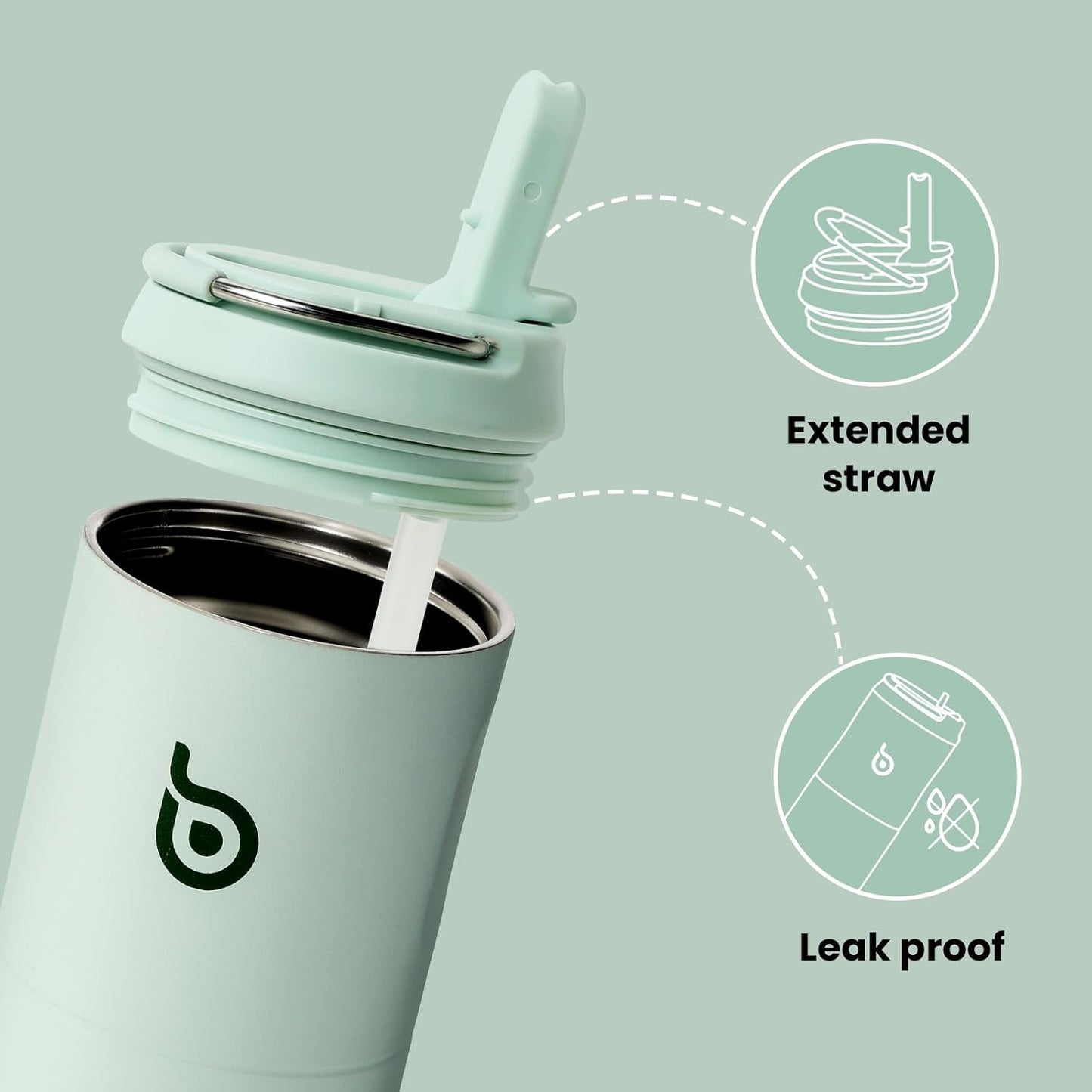 BOTTLE BOTTLE Insulated Water Bottle 24oz with Straw Lid and Handle for Sports Travel Gym Stainless Steel Water Bottles Double-Wall Vacuum Metal Leak Proof BPA-Free