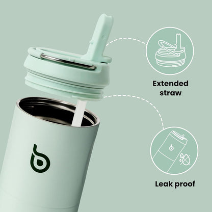 BOTTLE BOTTLE Insulated Water Bottle 24oz with Straw Lid and Handle for Sports Travel Gym Stainless Steel Water Bottles Double-Wall Vacuum Metal Leak Proof BPA-Free