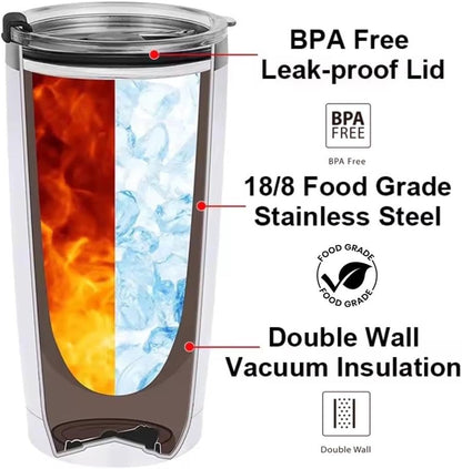 JAHA Stainless Steel Rambler 20 oz Vacuum Insulated Coffee Travel Mug With Magnetic Lid, Tumbler Cup (Cyan Blue), JH001