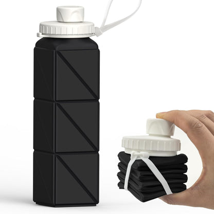 BEAUTAIL Collapsible Water Bottles 20.6oz, Silicone Foldable Portable Travel Water Bottle, Lightweight Reusable Leakproof for Traveling Camping Hiking Cycling Yoga Sports Outdoor