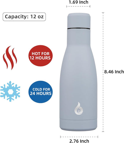 BJPKPK Insulated Water Bottle 12oz Small Stainless Steel Water Bottles Reusable Metal Thermal Keep Cold and Hot,Dreamy Purple - Colors B
