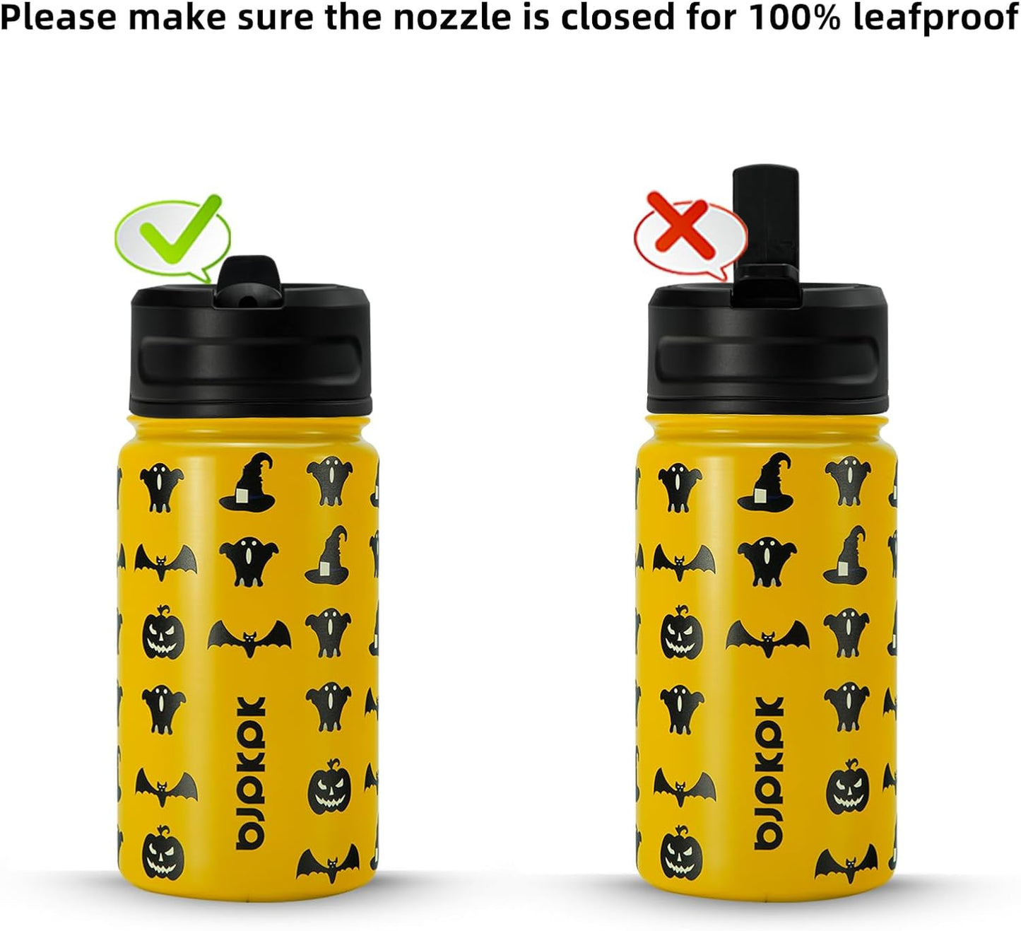 BJPKPK Insulated Water Bottles with Straw Lid, 40oz Stainless Steel Water Bottles with 3 Lids, BPA Free Leakproof Thermo, Tumblers, Cups for Sports, Gym- Midnight - Colors B