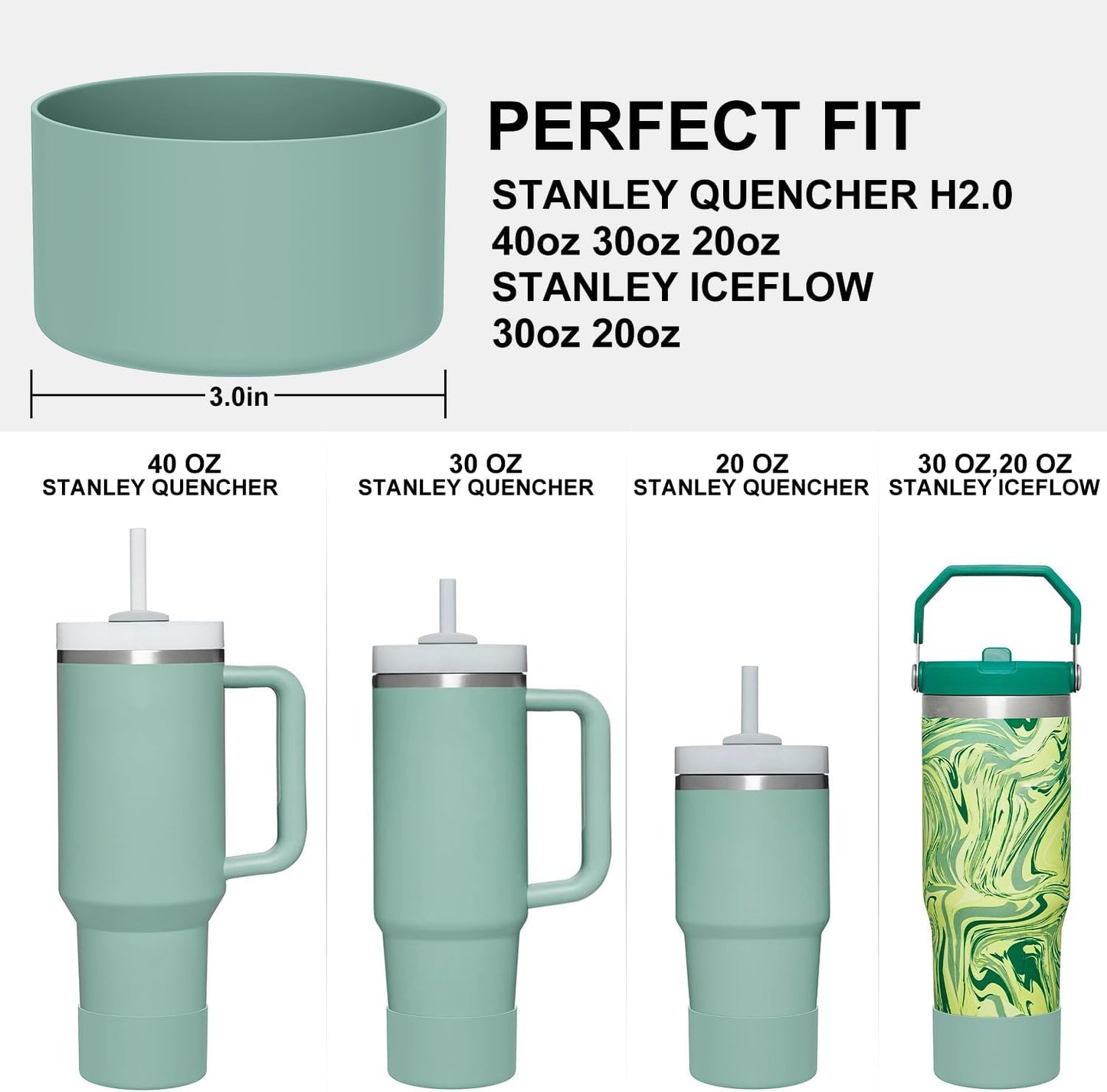 Affute Protective Silicone Boot for Stanley Quencher H2.0 40 30 20 oz & IceFlow Flip 30 20 oz, BPA Free Anti-Noise Anti-Scratch, Stanley Cup Protector Sleeve Cover Boot
