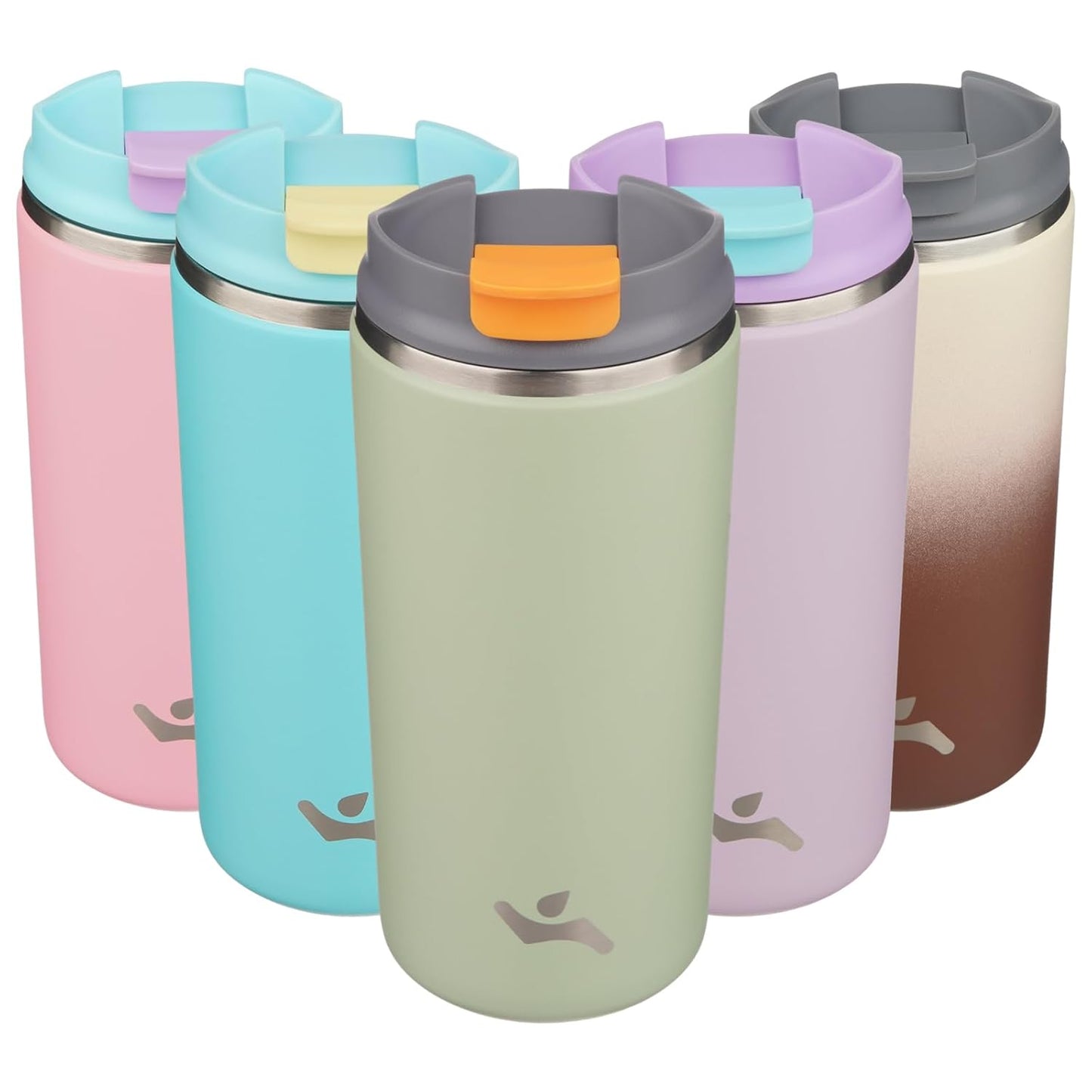 Konokyo Tumbler with Lid, 16 oz Travel Coffee Mug Double Wall Vacuum Stainless Steel Thermal Metal Cup Insulated Water Bottle,Navy Blue