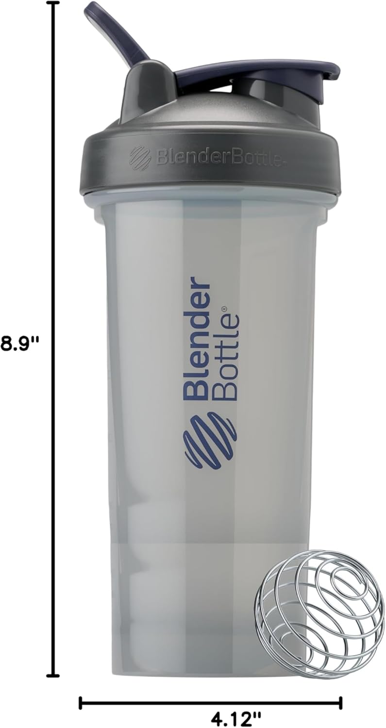 BlenderBottle Shaker Bottle Pro Series Perfect for Protein Shakes and Pre Workout, 24-Ounce, Black