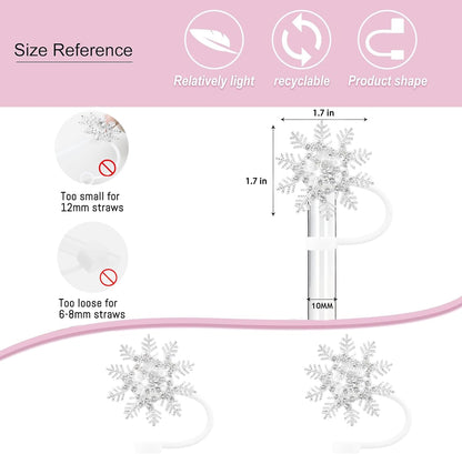 Cute Straw Cover Cap for Stanley Cup Accessories,Bling Straw Toppers for Stanley Tumbler 40&30 oz,Reusable Straws Tips Protectors Compatible with 10mm Straws