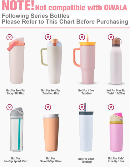 Mity rain 2PCS Silicone Boot for Owala Water Bottle 24 oz 32 oz, Anti-Slip Protective Sleeve Bottom Bumper Protector for FreeSip Stainless Steel Water Bottles Accessories