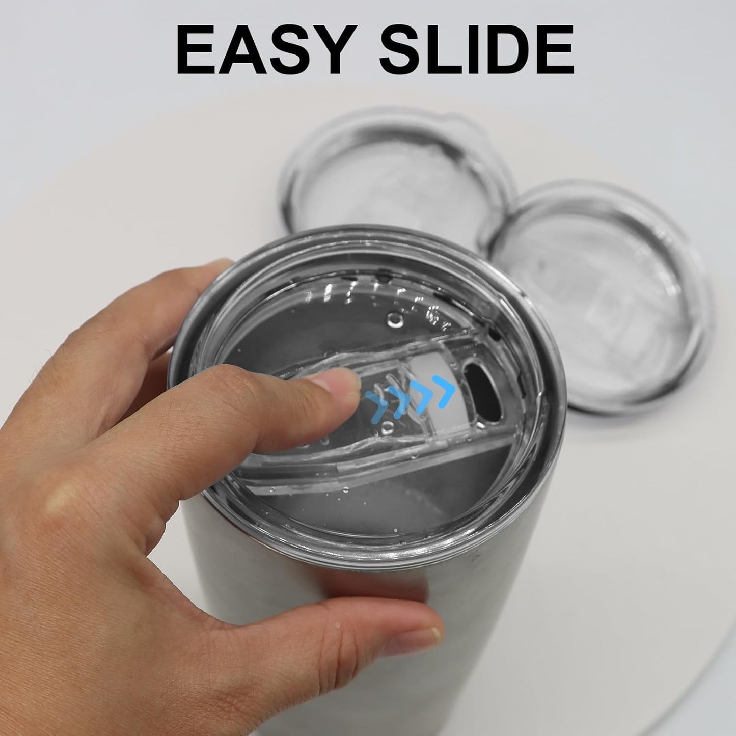 4 Pcs 20 oz Tumbler Lids Tumbler Replacement Lids Replacement Spill Proof Splash Resistant Slider for 3.2 Inch Cup Mouth Tumbler Cup (20 oz)